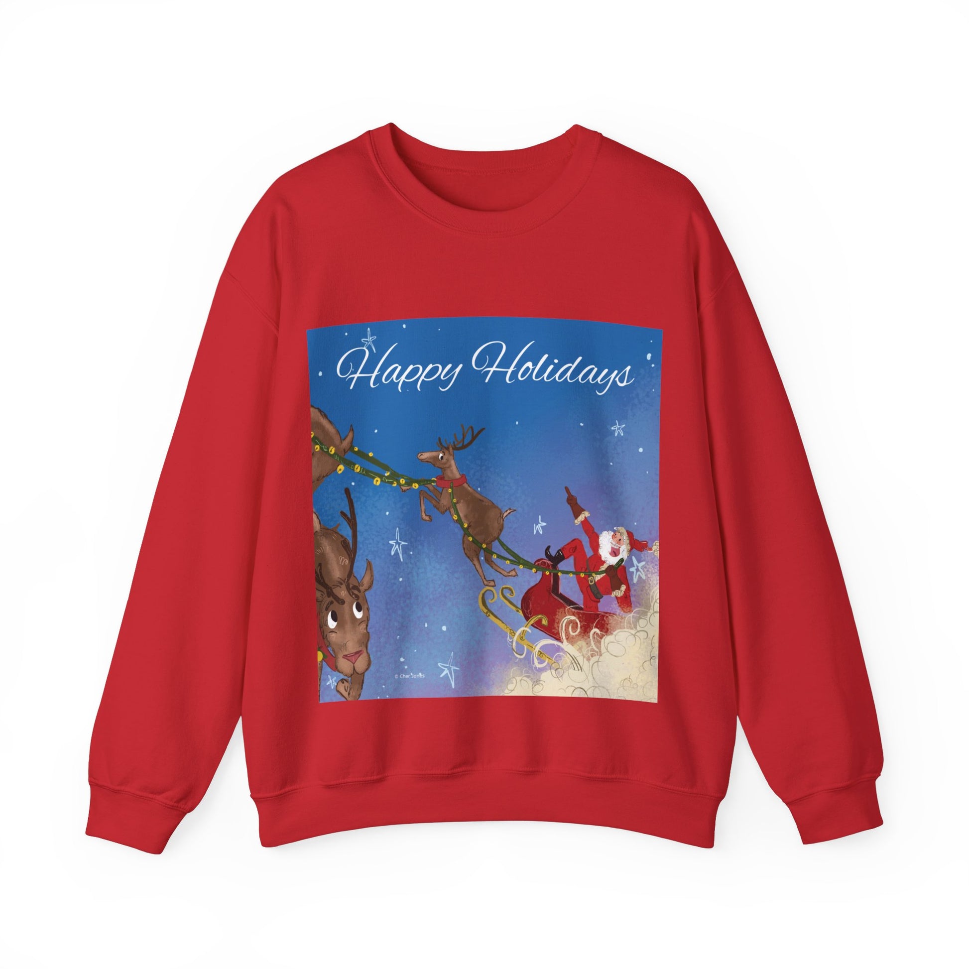 Happy Holidays Santa Claus Whispers Unisex Sweatshirt Red