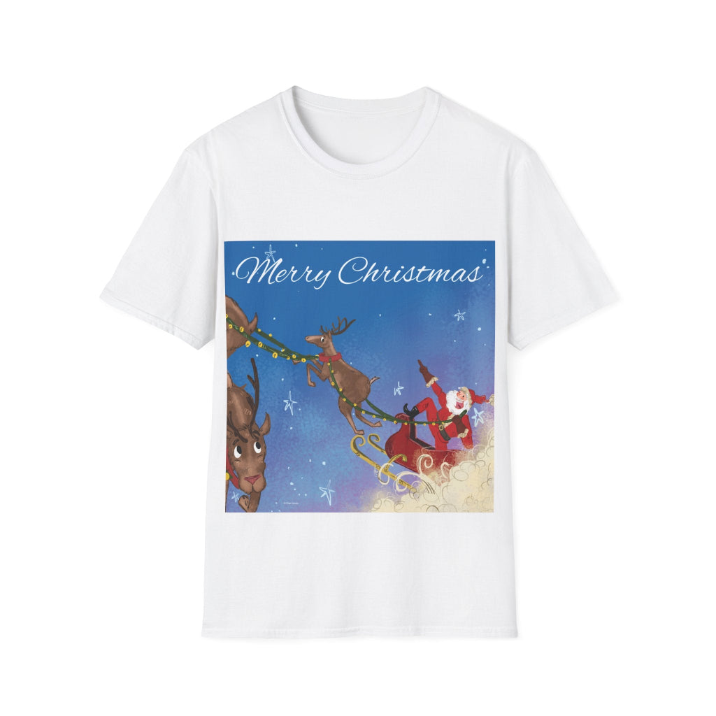 Santa Claus Whispers Sleigh Reindeer Merry Christmas white