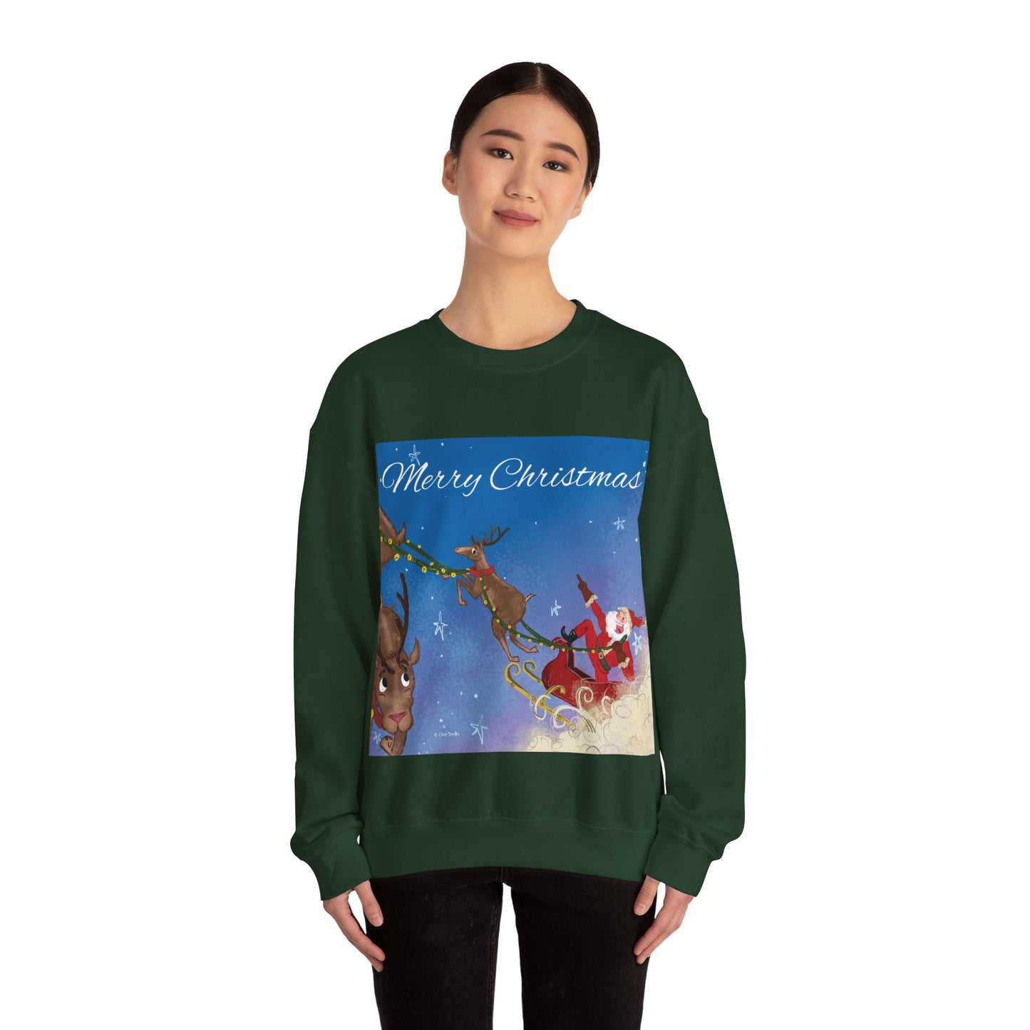 Santa Claus Whispers Unisex Sweatshirt Forest Green