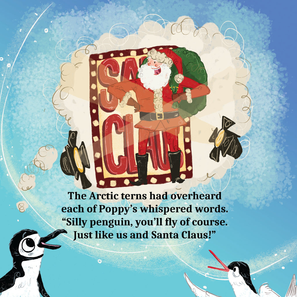 Santa Claus Whispers by Cher Louise Jones Children's picture books Penguin journeys across the world to become an elf.