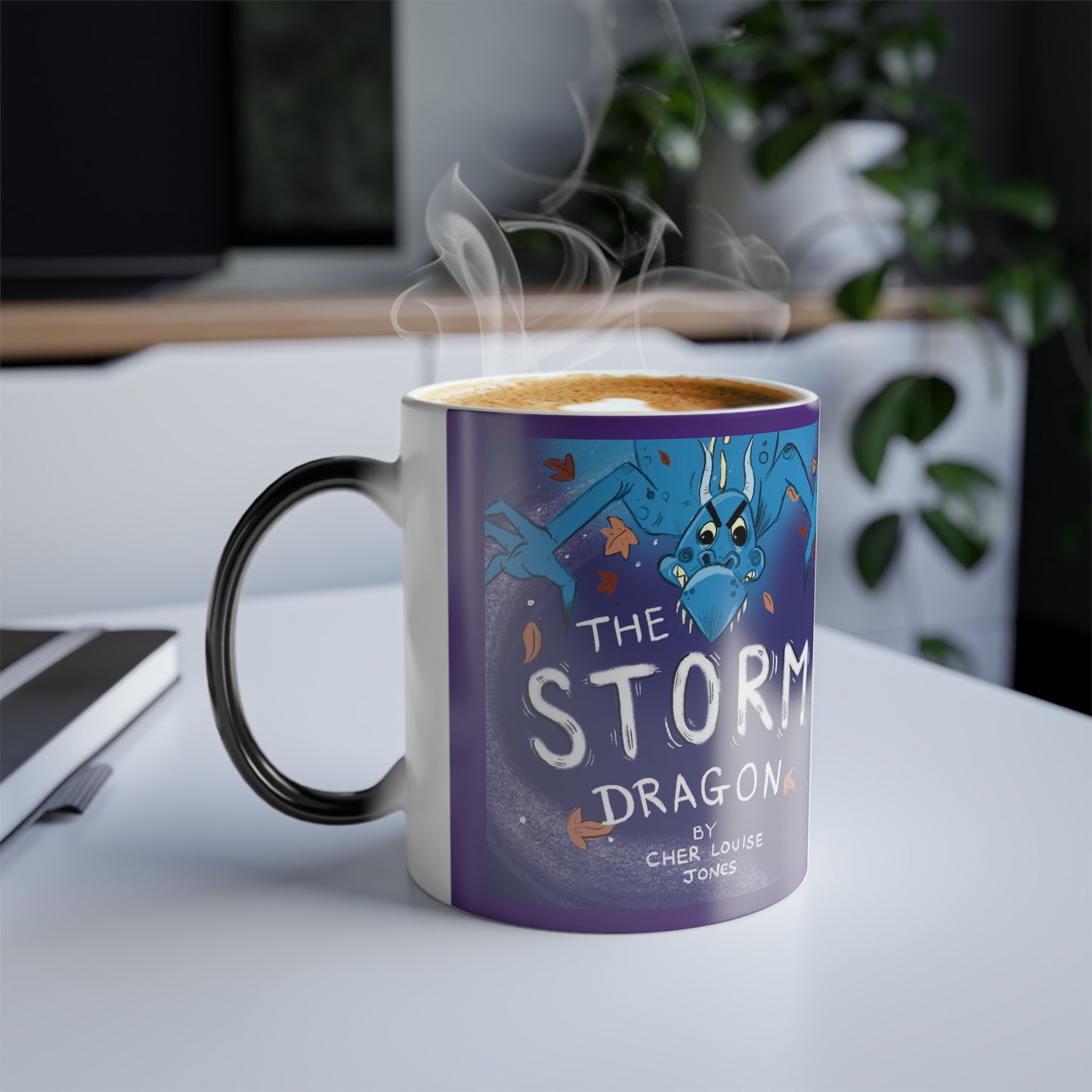 The Storm Dragon Colour Morphing Mug Purple Children's book Cher Louise Jones Lee Dixon