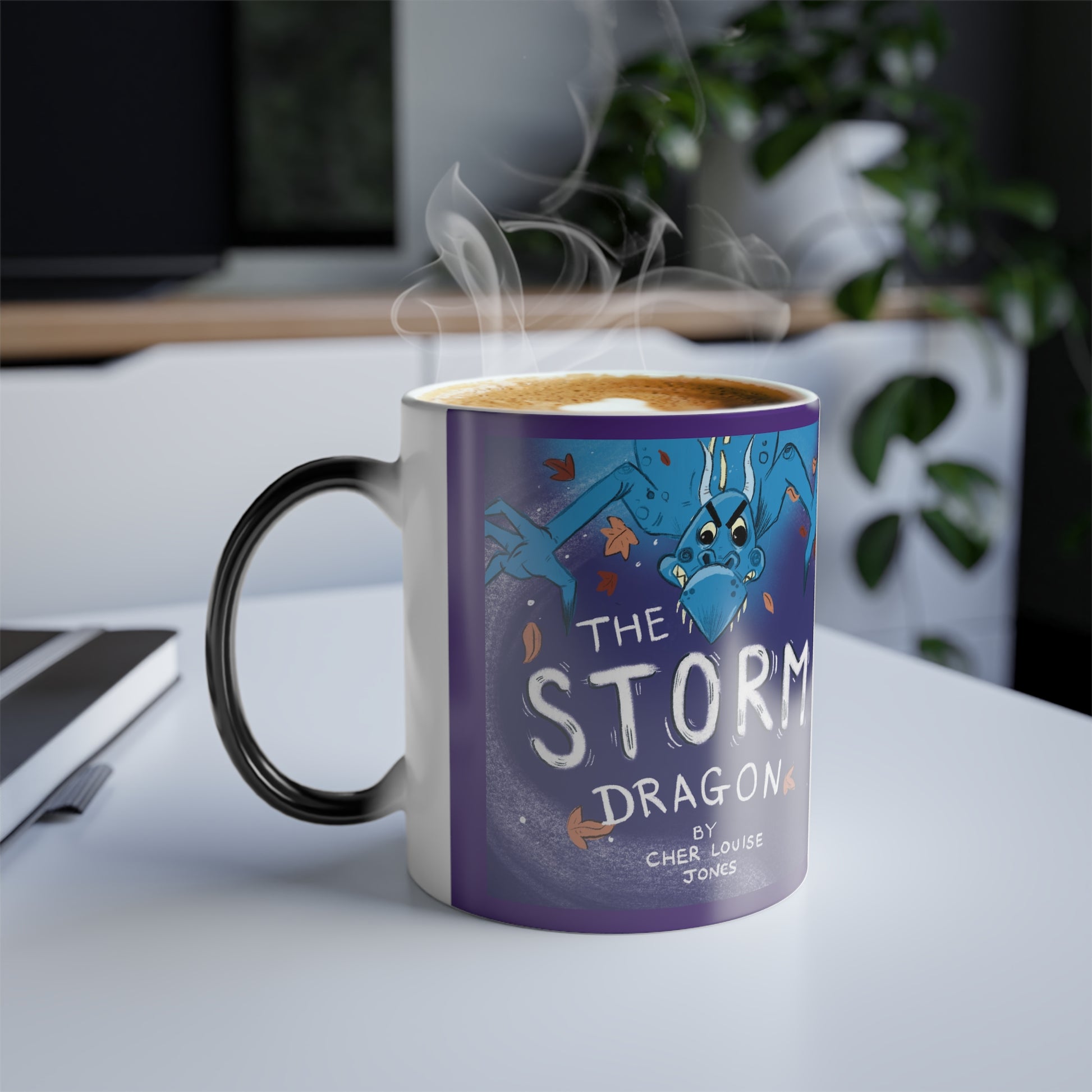 The Storm Dragon Colour Morphing Mug Purple Children's book Cher Louise Jones Lee Dixon