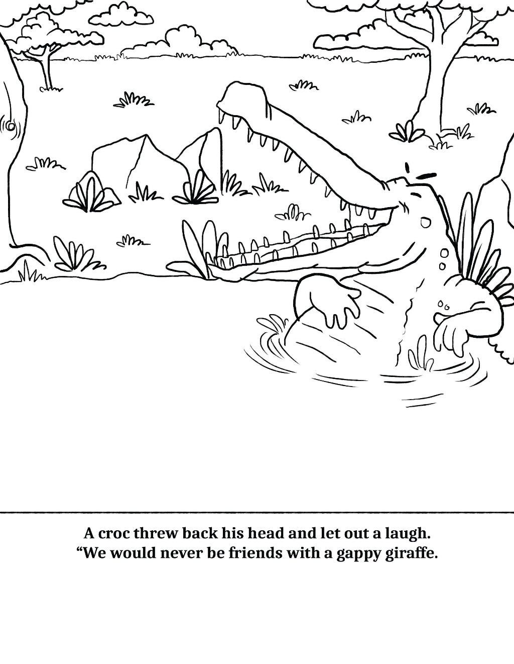 Walk Tall Colouring book Lee Dixon Cher Louise Jones Giraffe Walk Tall by Cher Louise Jones Illustrated by Lee Dixon Bullying Self Esteem Illustrated Picture Book Giraffes Lions Crocodiles Hippos Savanna Kenya children's picture book about giraffes and other African animals