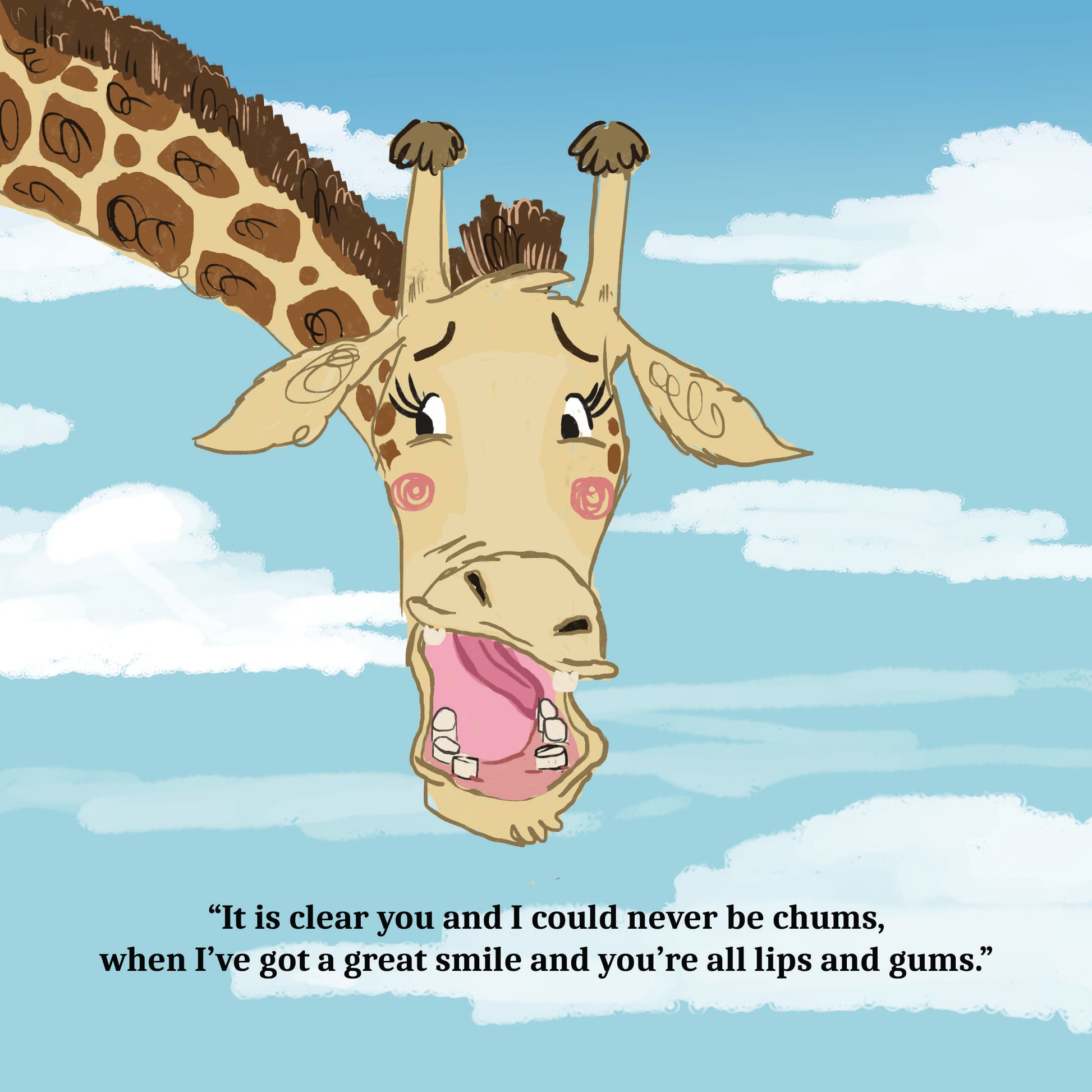 Walk Tall by Cher Louise Jones Illustrated by Lee Dixon Bullying Self Esteem Illustrated Picture Book Giraffes Lions Crocodiles Hippos Savanna Kenya children's picture book about giraffes and other African animals