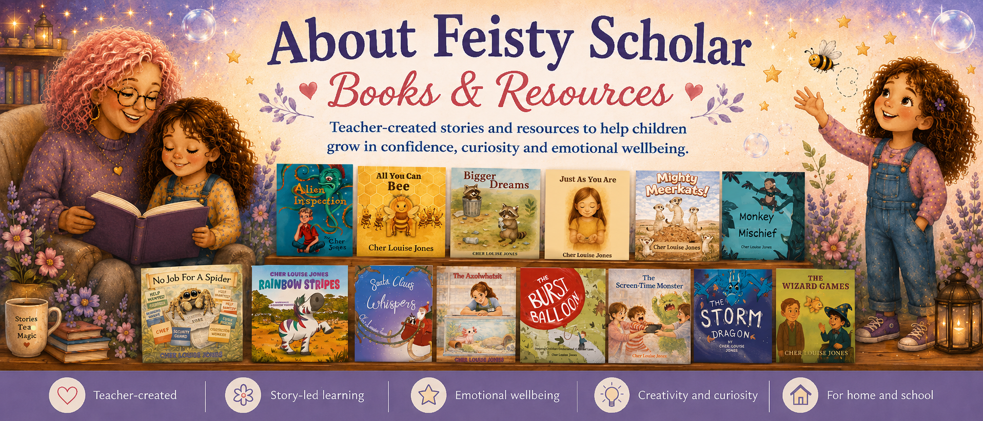 About Feisty Scholar Books and Resources Banner