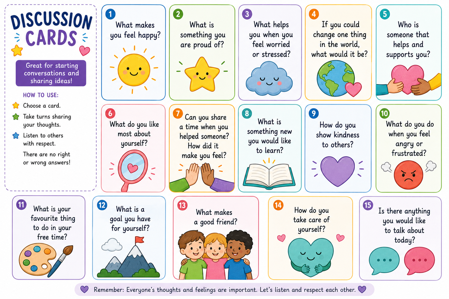SEL/PSHE Discussion Cards