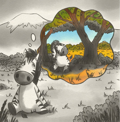 Rainbow Stripes by Cher Louise Jones German Zebra Jungle Animals Anxiety and Depression Zebra thinking