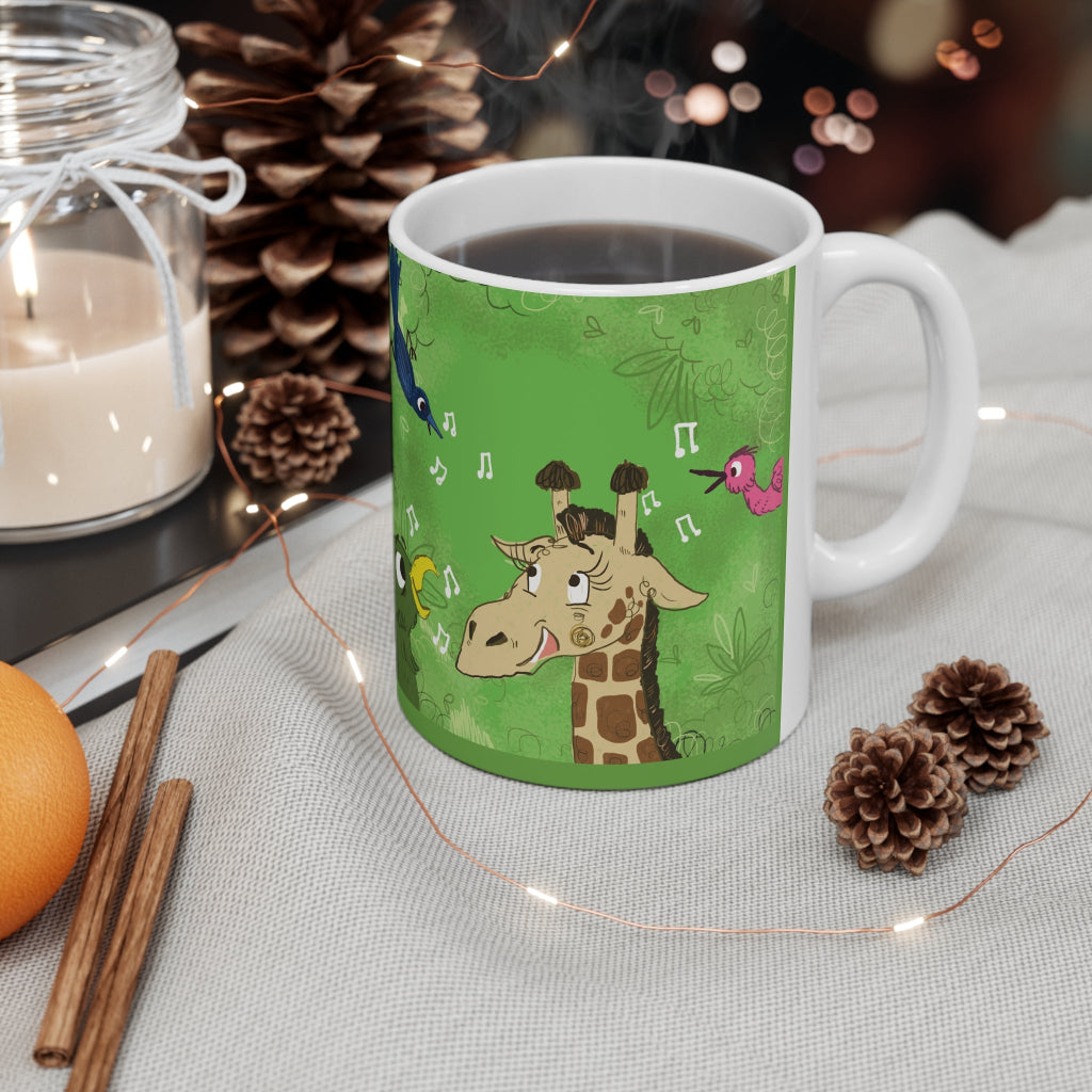 Walk Tall Giraffe Ceramic Coffee Cups, 11oz, 15oz Cher Louise Jones Lee Dixon